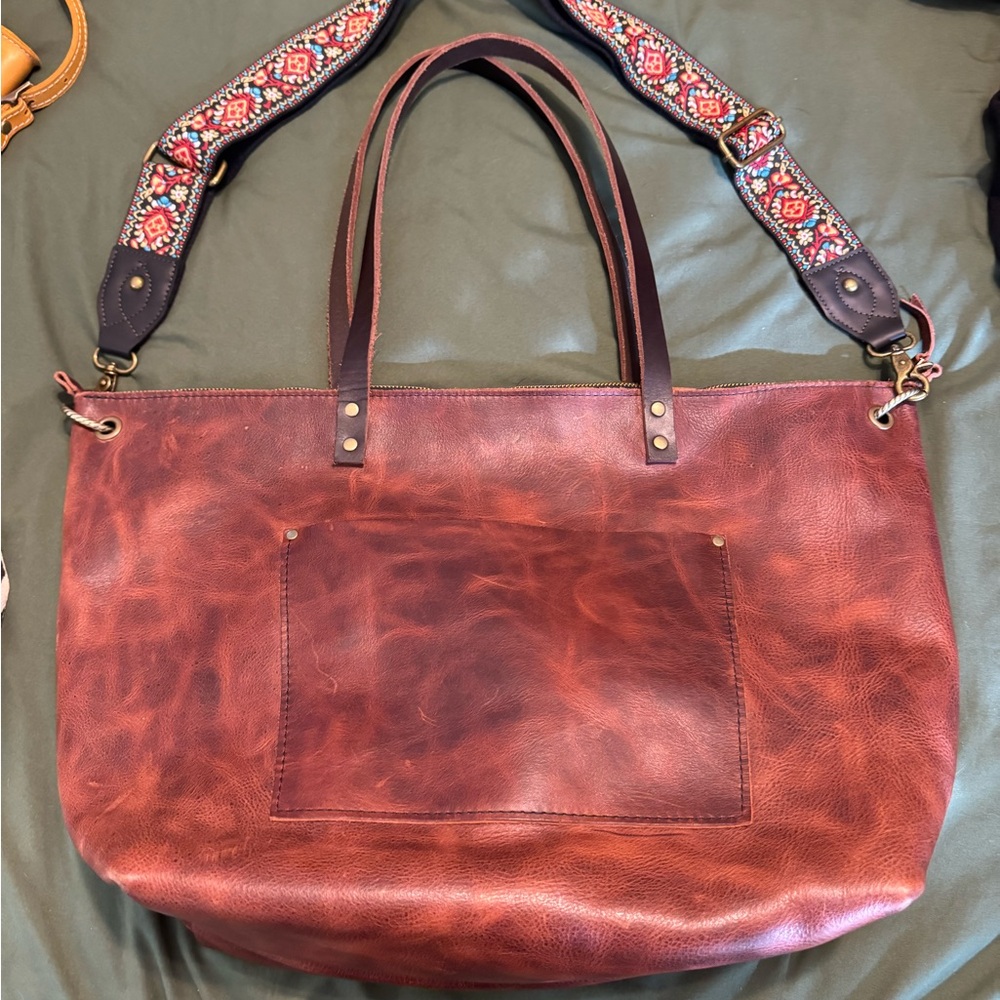 Portland leather OS Lava Zipper Tote